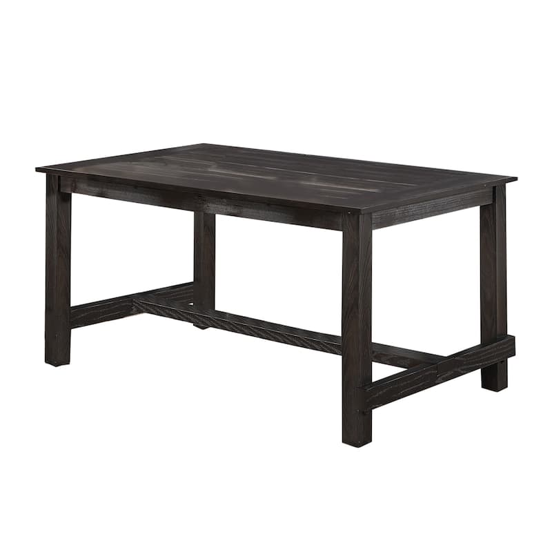 Rectangular Wooden Dining Table in Espresso - Dining Height