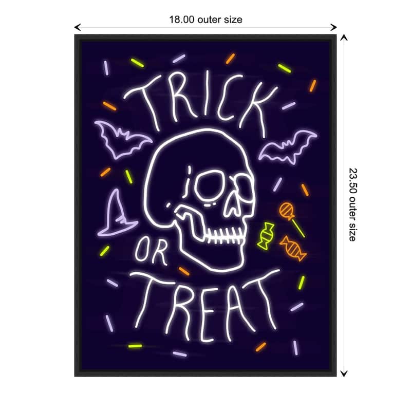 Amanti Art Neon Halloween I Framed Canvas Wall Art