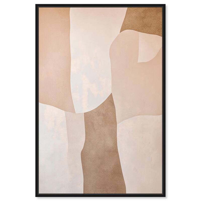 Forms in Beige I Canvas by Art Remedy - 10" x 15" - Black