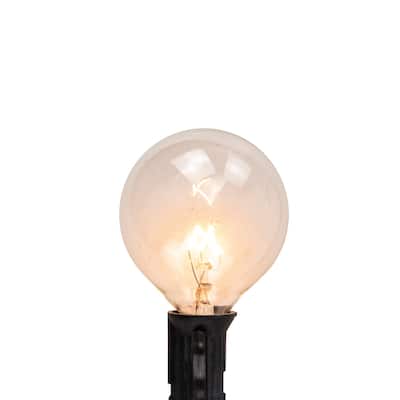 G50 Globe Christmas Light Set - Clear - 9' Black Wire -10ct