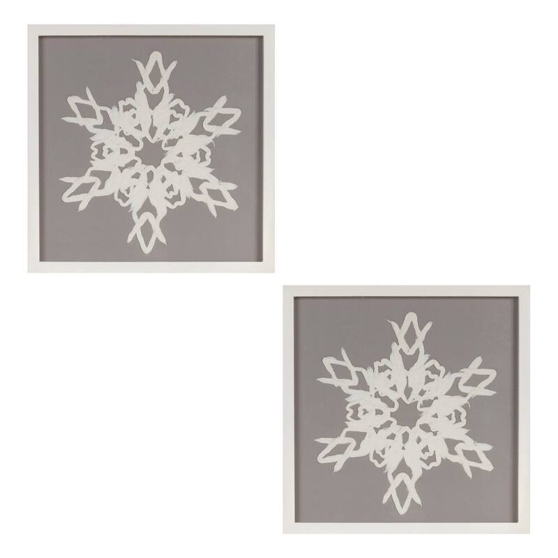Snowflake Christmas Wall Plaque - 12" - Set of 2