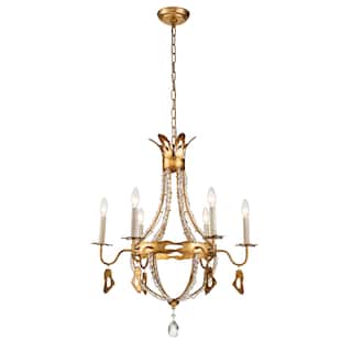6 Light Antique Gold Rustic Chandelier