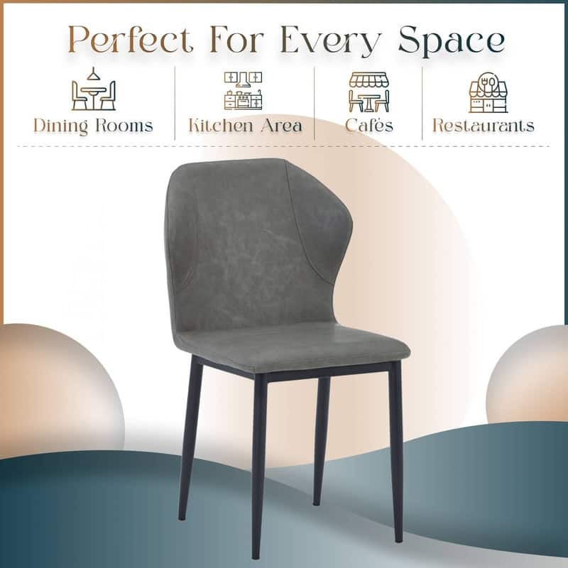 Mosaic Modern Upholstered Fabric Dining Chair with Metal Legs by LeisureMod