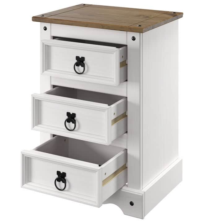 Wood Nighstand 3 Drawers Corona | Furniture Dash