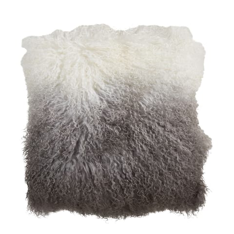 Mongolian Lamb Fur Ombre Throw Pillow