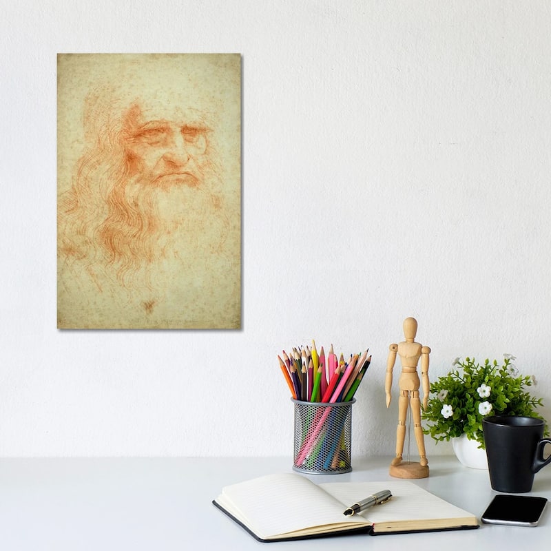 iCanvas "Self Portrait, c.1515-16 (Musei Reali Torino)" by Leonardo da Vinci Canvas Print - 12x8x0.75