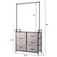 preview thumbnail 2 of 10, Costway 5 Drawer Fabric Dresser Hanger Metal Frame Wooden Top Storage