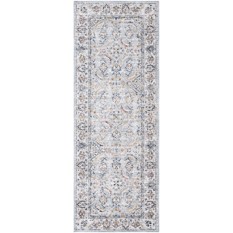 Livabliss Transitional Beckham Medallion Area Rug - 2'7" x 7'3" - Light Gray