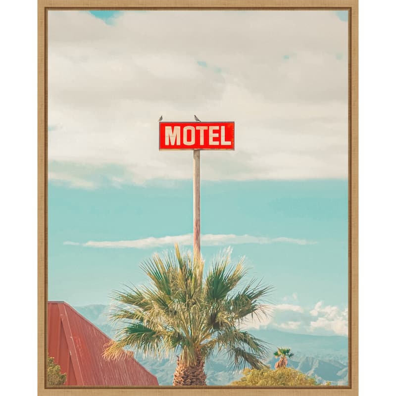 This Motel is for the Birds by Tom Windeknecht Framed Canvas Wall Art Print - Sylvie Natural