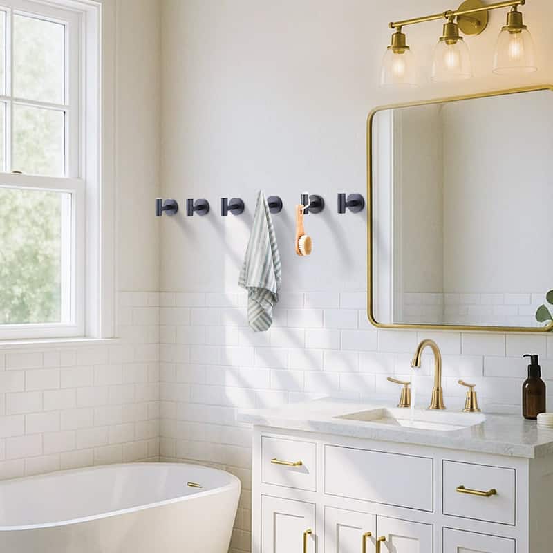 WOWOW Stainless Steel J-Hook Robe/Towel Hook 6-Pack