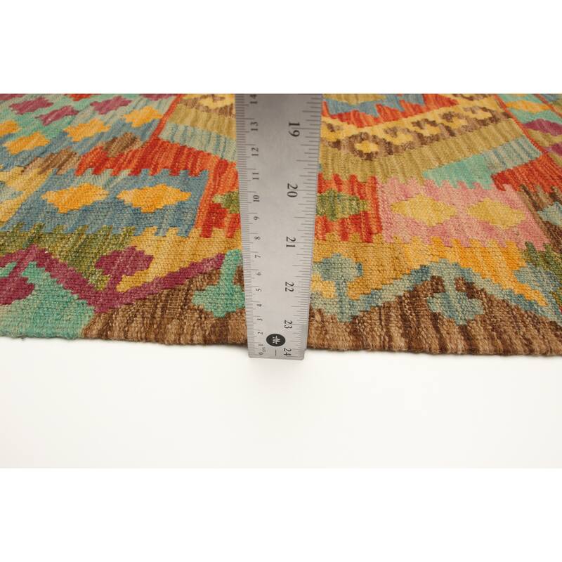 ECARPETGALLERY Flat-Weave Bold and Colorful Multi Color Wool Kilim - 2'8 x 4'4