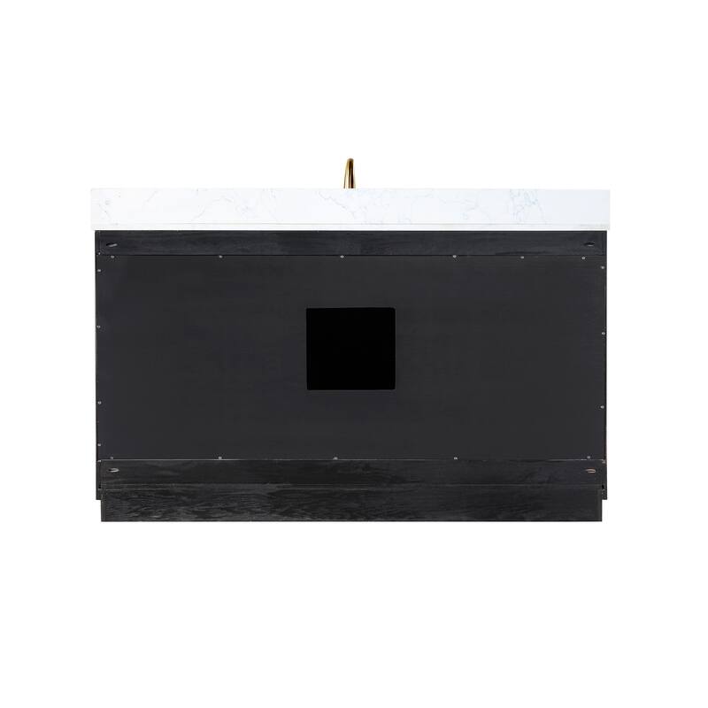 Altair Gazsi Bathroom Vanity with Composite Stone Countertop with Mirror