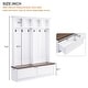 preview thumbnail 13 of 11, Farmhouse 4-in-1 Hall Tree with Wood Grain Bench, 2 Drawers, 6 Hooks, Entryway Organizer, 55.9 in Wide
