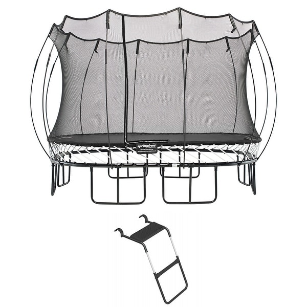 slide 2 of 8, Springfree Trampoline Kids Square 11 Ft Trampoline & FlexrStep V2 Safety Ladder - 260.75