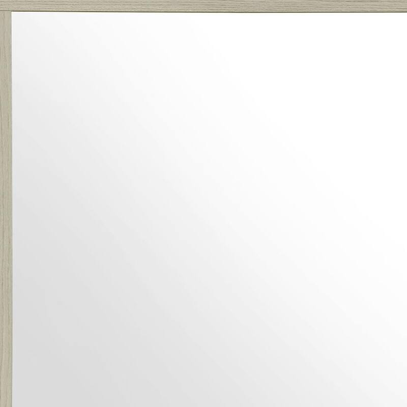 HomeRoots 35" Natural Wood Square Frame Mounted Dresser Mirror - 35.43 in. x 35.43 in. x 1.77 in.