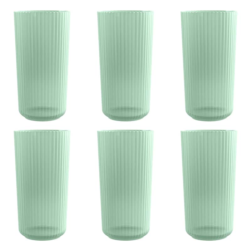 Abode Homewares Mesa PP Drinking Glass - 22 oz - Set of 6 - Green