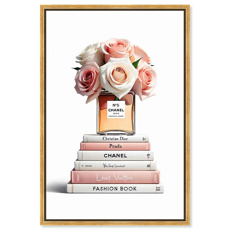 Rose Reads Rouge Canvas by Art Remedy - Gold - 10" x 15"