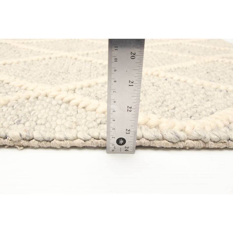 ECARPETGALLERY Braid weave Sienna Cream Wool Rug - 4'11 x 7'11