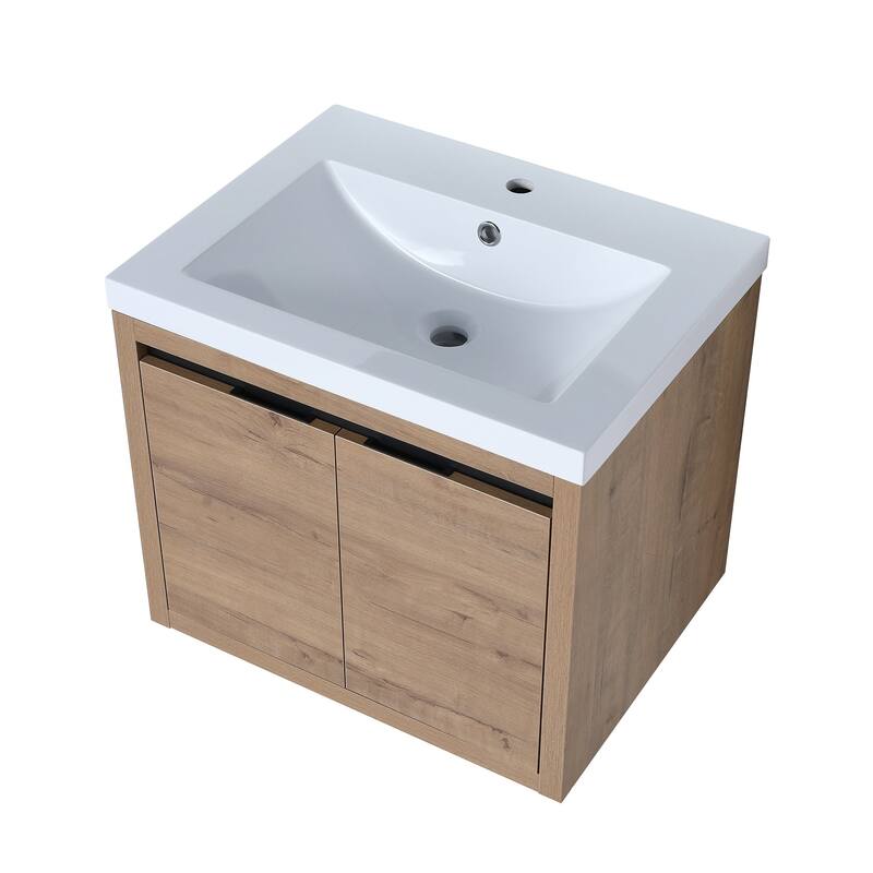 24 inch Bathroom Vanity with White Resin Top and Basin