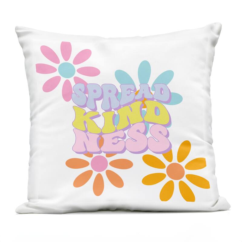 Stupell Groovy Spread Kindness Printed Outdoor Throw Pillow Design by Jesse Keith - Accent - Polyester - Pink - Single