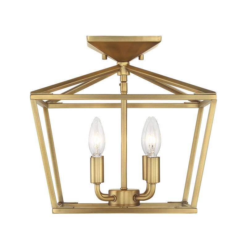 Savoy House Townsend 4 Light 13" Wide Semi-Flush Ceiling Fixture - Warm Brass