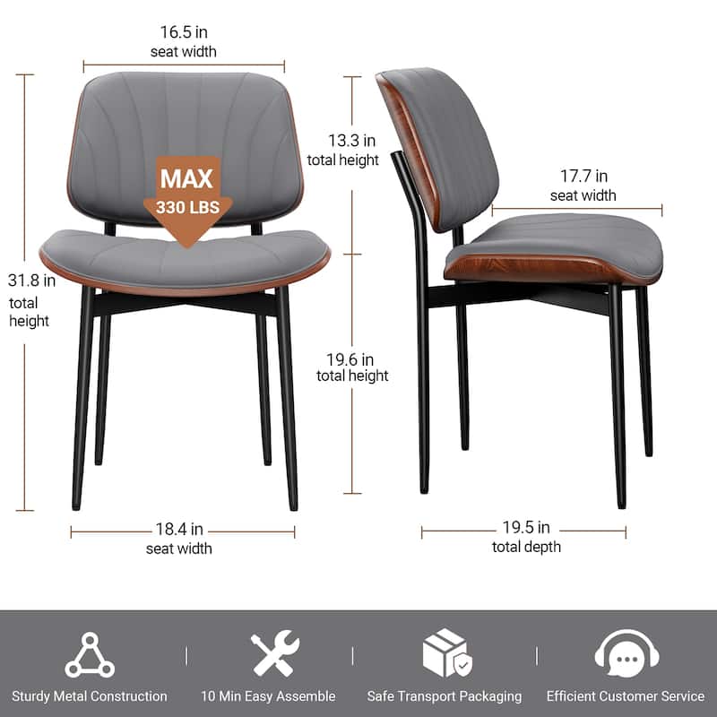 Mid Century Modern Dining Chairs, Upholstered Dining Chairs Set of 2