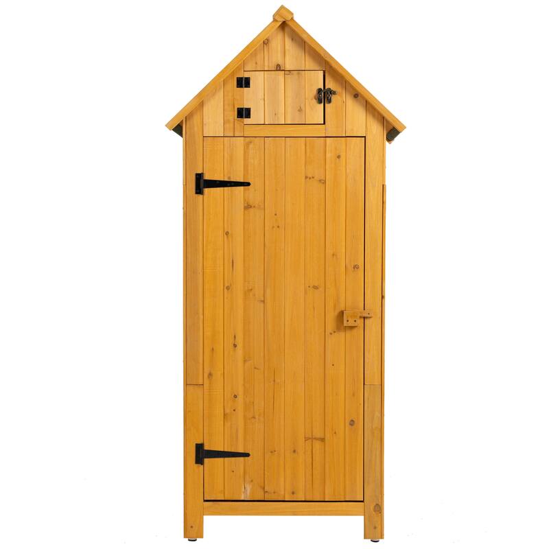 Merax Outdoor Storage Cabinet Tool Shed - Yellow