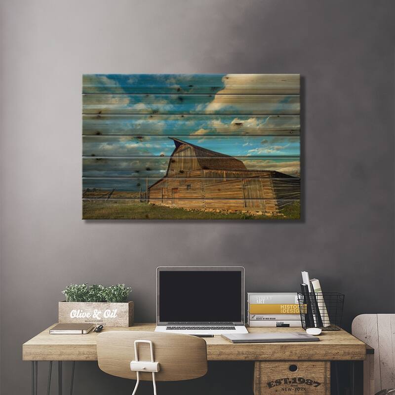 Mormon Row Barn, Grand Teton National Park, Wyoming II Print On Wood by Tim Fitzharris - Multi-Color