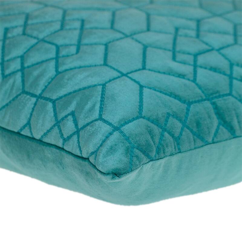 Navy Quilted Velvet Geo Decorative Throw Pillow