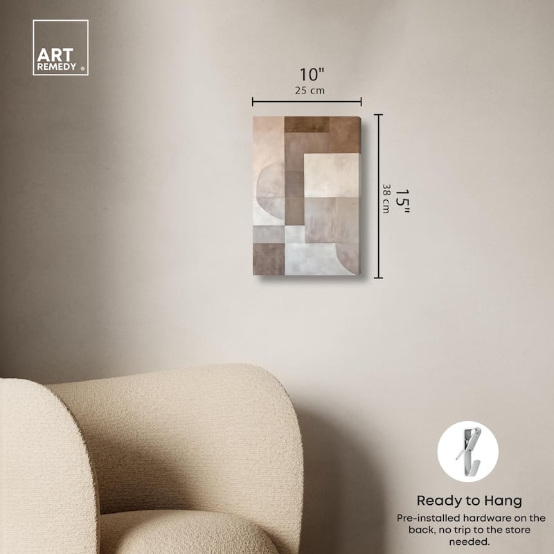 Neutral Tone Blocks II Canvas by Art Remedy, Gallery Wrapped