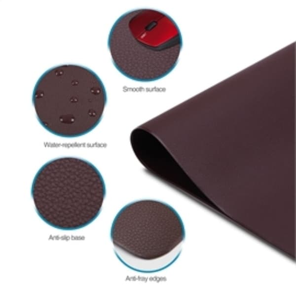 SIIG Accessory CE-PD0512-S1 Large Leather Smooth Desk Mat Protector Dark Brown Retail