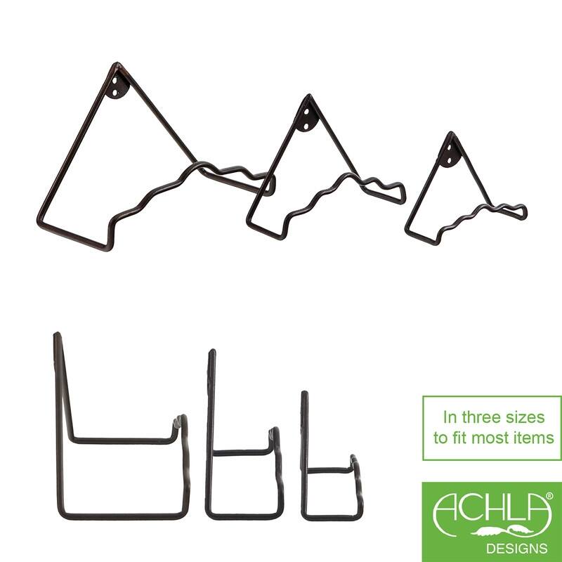 Achla Designs Roman Bronze Wrought Iron Plate Wall Hangers (Set of 2), Powder Coat Finish