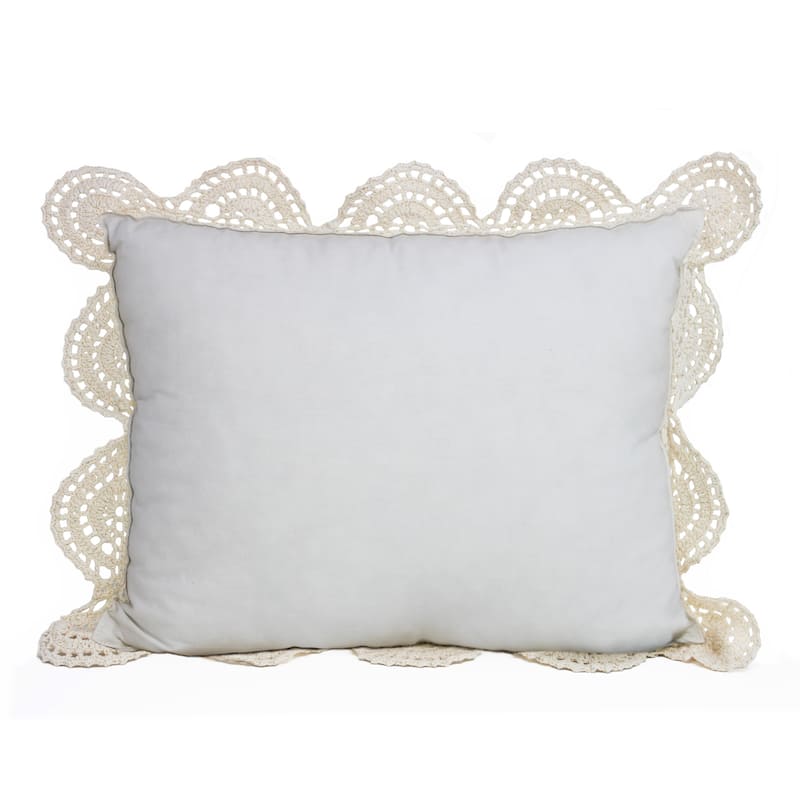 Handmade Crochet Sham and Accessories - Ivory - Boudoir - 1 Piece