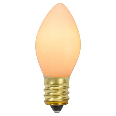 Pack of 4 White Opaque C7 Christmas Replacement Bulbs - 2"