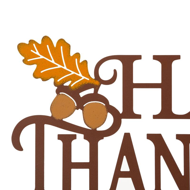 Glitzhome 24"L Fall Metal HAPPY THANKSGIVING / HAPPY HARVEST Wall Decor