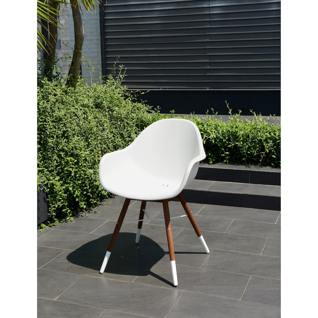 Amazonia Hawaii White 4-piece Patio Dining Chair Set