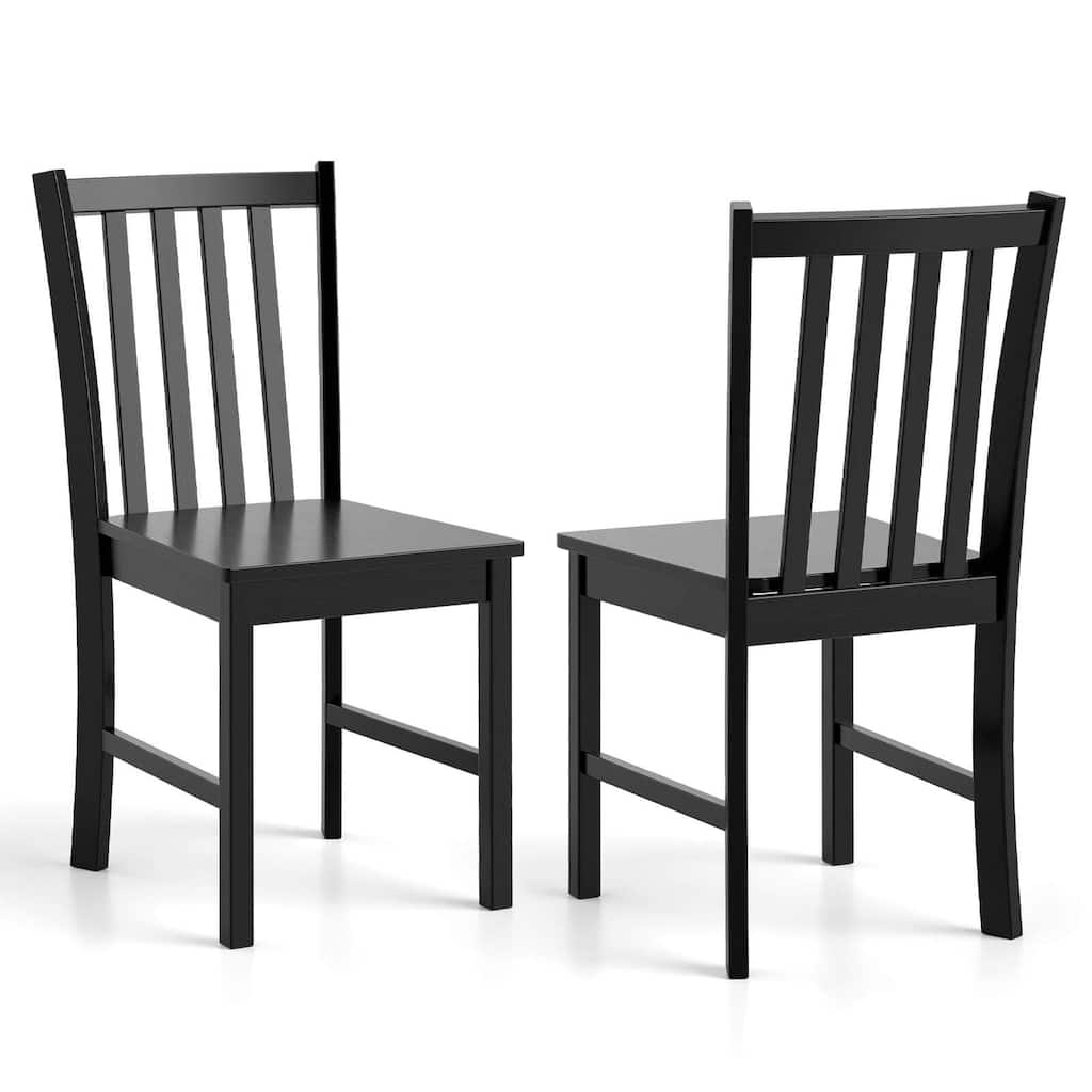Costway Rustic Dining Chairs Set of 2 with Slat Tilt Backrest, Wide - See Details