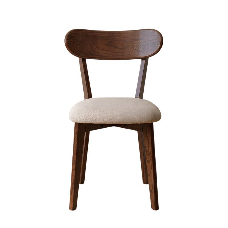 Solid Oak Dining Chairs with Upholstered Seats, Ergonomic, Set of 2/4