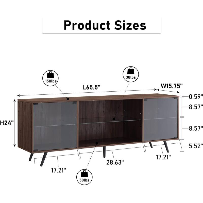 Modern TV Stand for TVs up to 75 Inch with LED Lights
