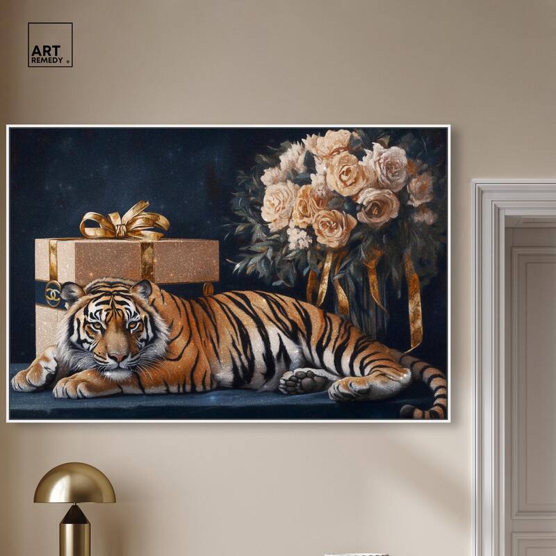 Tiger Glam Gift Boxes Canvas by Art Remedy