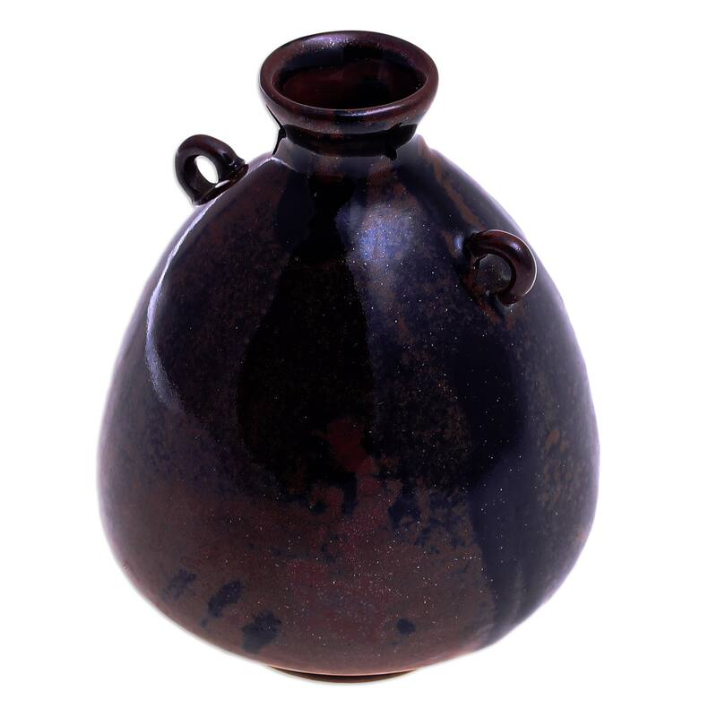 Novica Handmade Chiang Mai Rustic Ceramic Bud Vase
