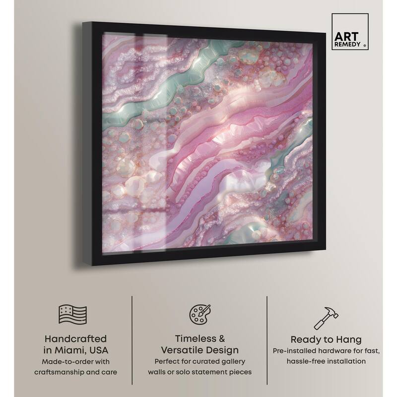Pink and Mint Crystal I Shadowbox by Art Remedy