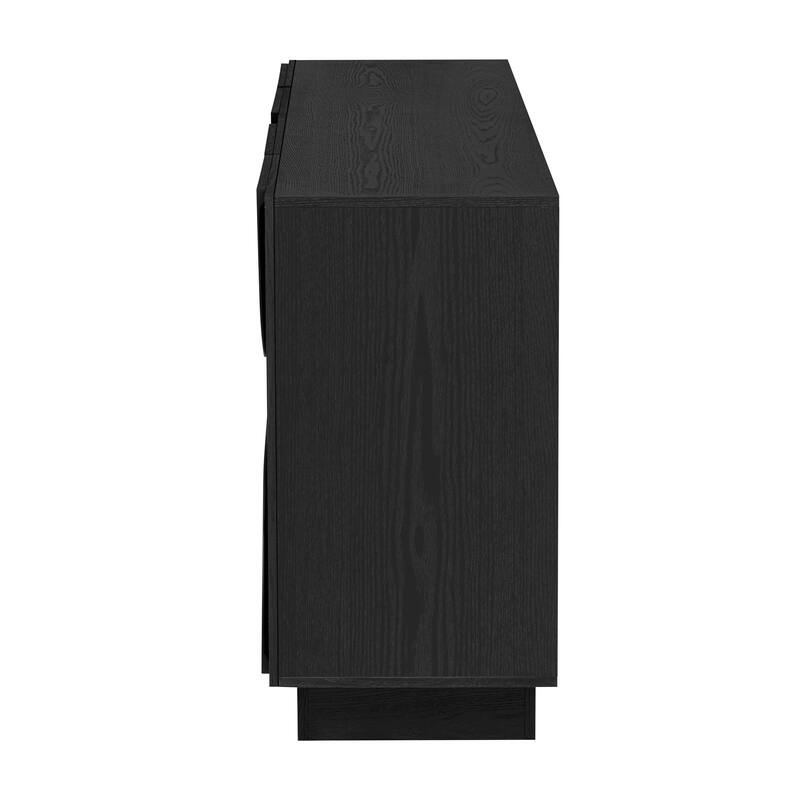 4-Door Large Storage Sideboard, Wood Sideboard Cabinet With Semi-Circular Handles And Adjustable Shelves