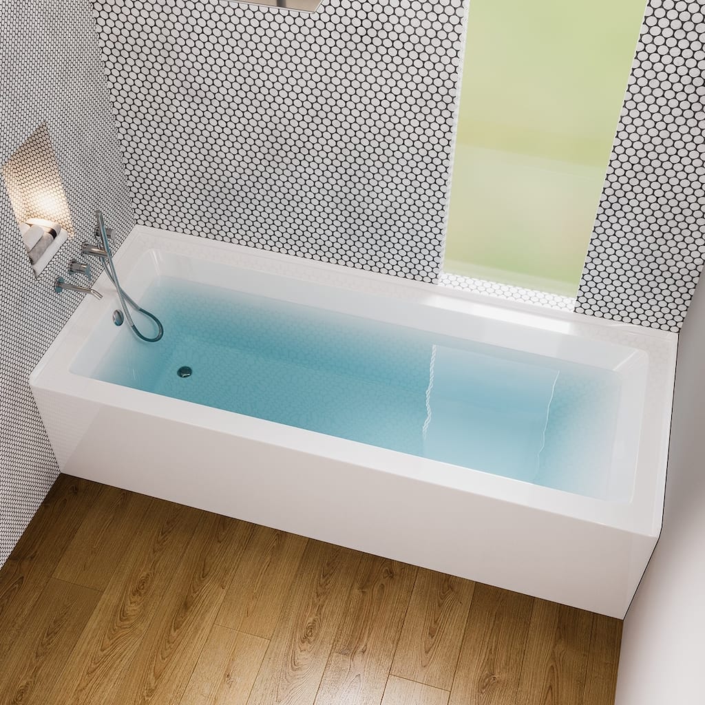 Eviva Nova 60" White Acrylic Alcove Bathtub-Left Drain