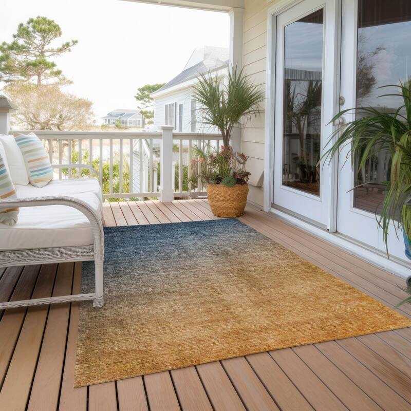 Alvalo Ombre Weather Resistant Blended Style Outdoor Rug