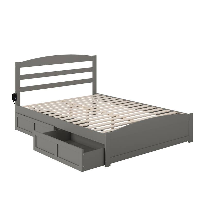 Warren Platform Bed with Footboard and 2 Storage Drawers