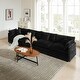 preview thumbnail 164 of 162, Cloud Chenille Upholstered Modular Sectional Sofa with DIY Combination Design Black 4-Seater Sofa