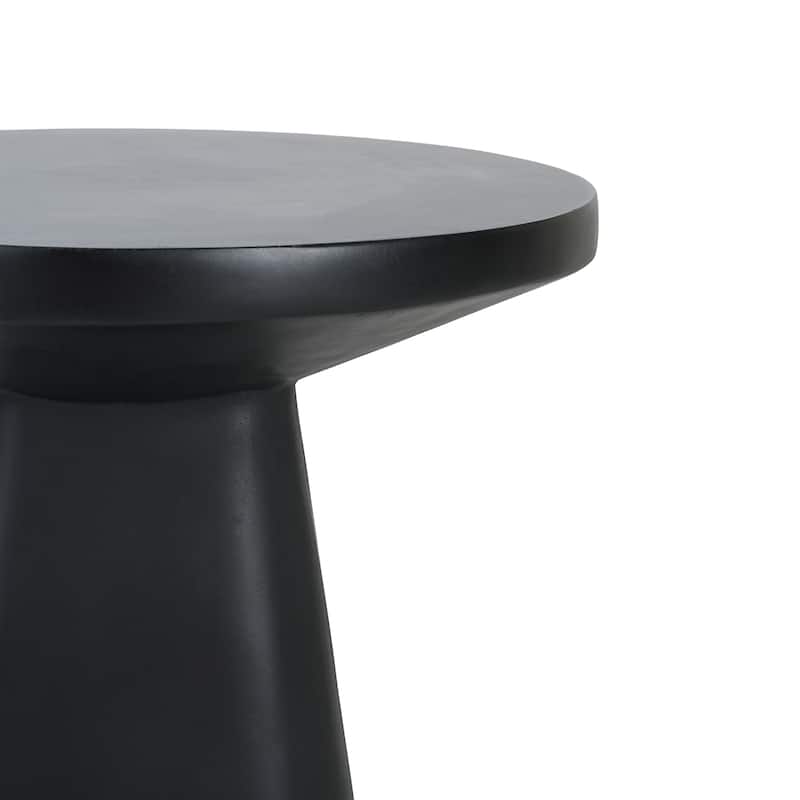 Christopher Knight Home - 18.00'' Industrial-Style Tapered Pedestal Concrete Accent Side Table with Smooth Matte Round Top