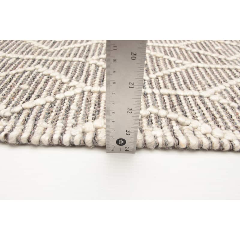 ECARPETGALLERY Braid weave Sienna Taupe Wool Rug - 4'11 x 7'10