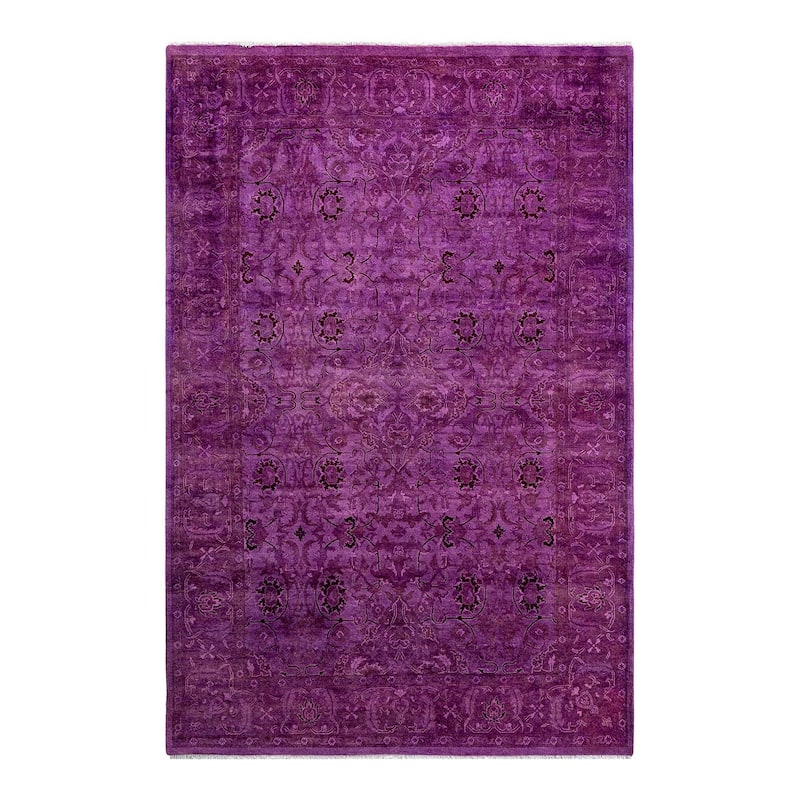 Contemporary Overdyed Wool Hand Knotted Area Rug - 5' 1" x 7' 8"